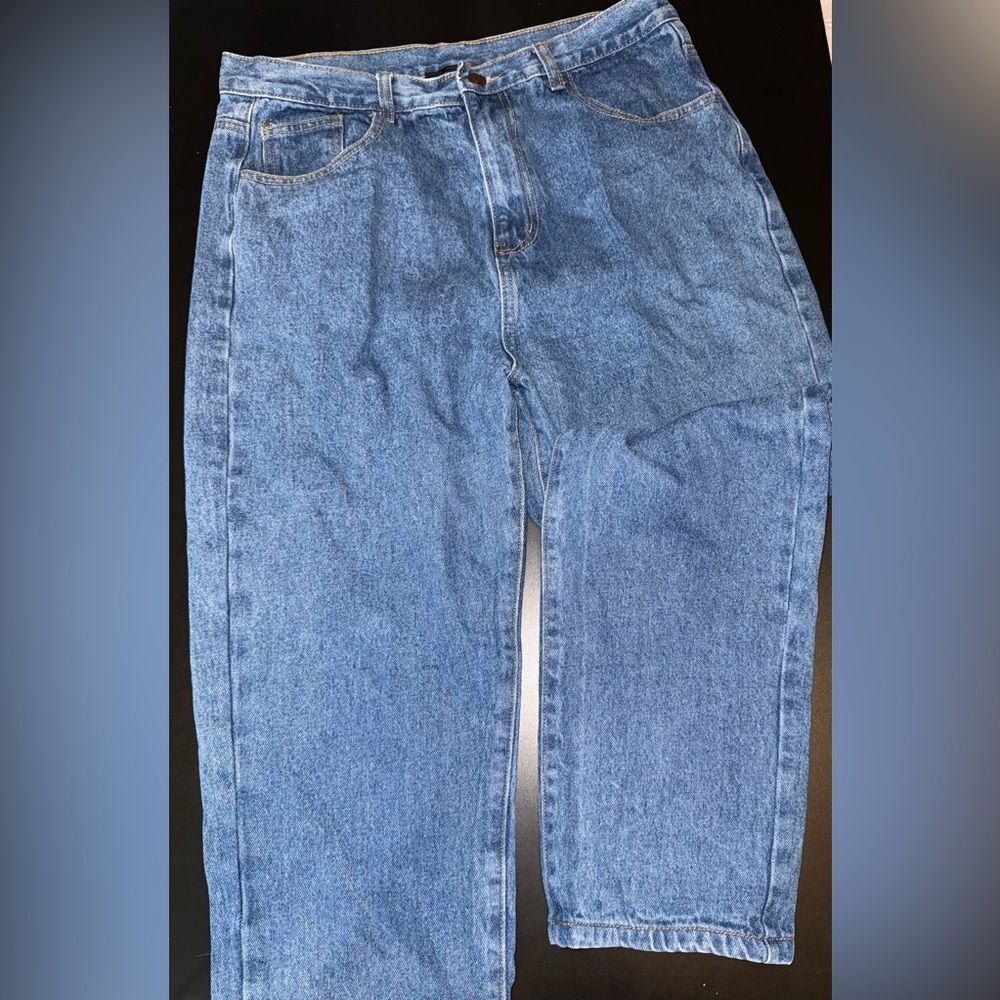 Jluxlabel High Waisted Blue Denim Straight Jeans Size 31 EUC